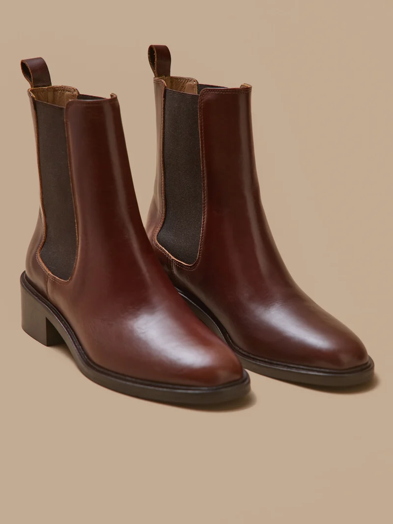 Boots chelsea cuir femme