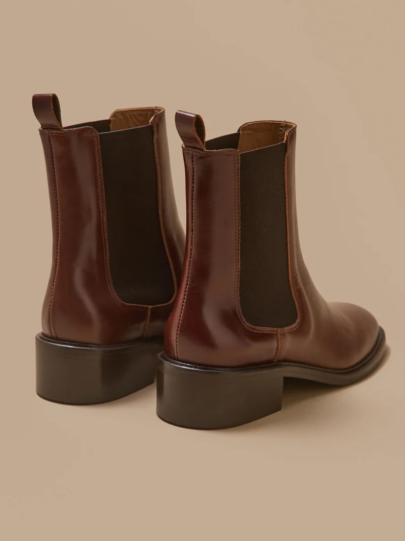 Boots chelsea cuir femme