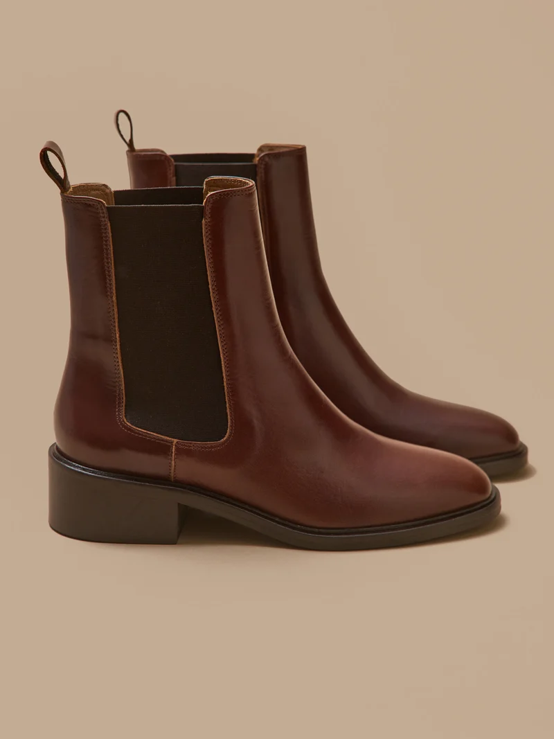 Boots chelsea cuir femme