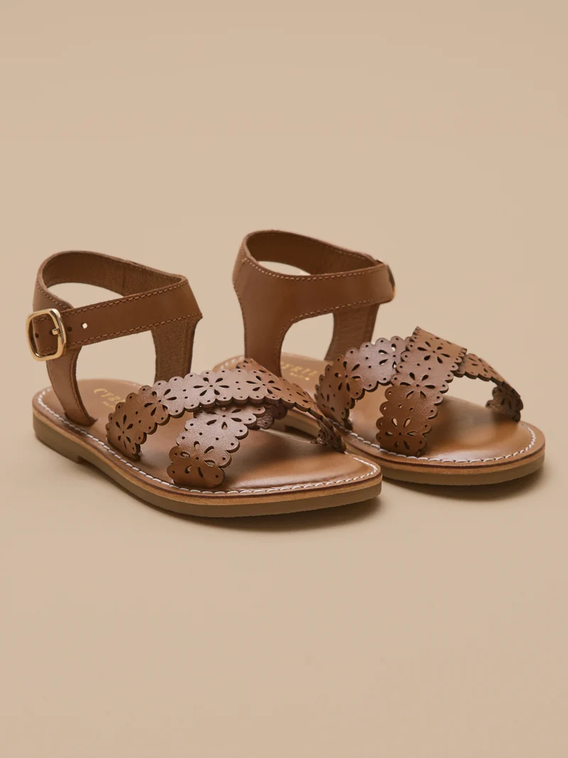Sandales perforées Fille en cuir