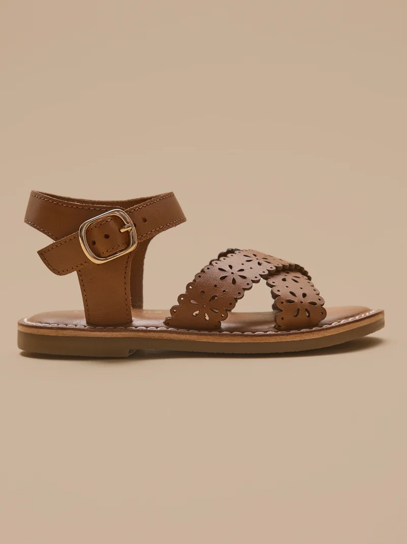 Sandales perforées Fille en cuir
