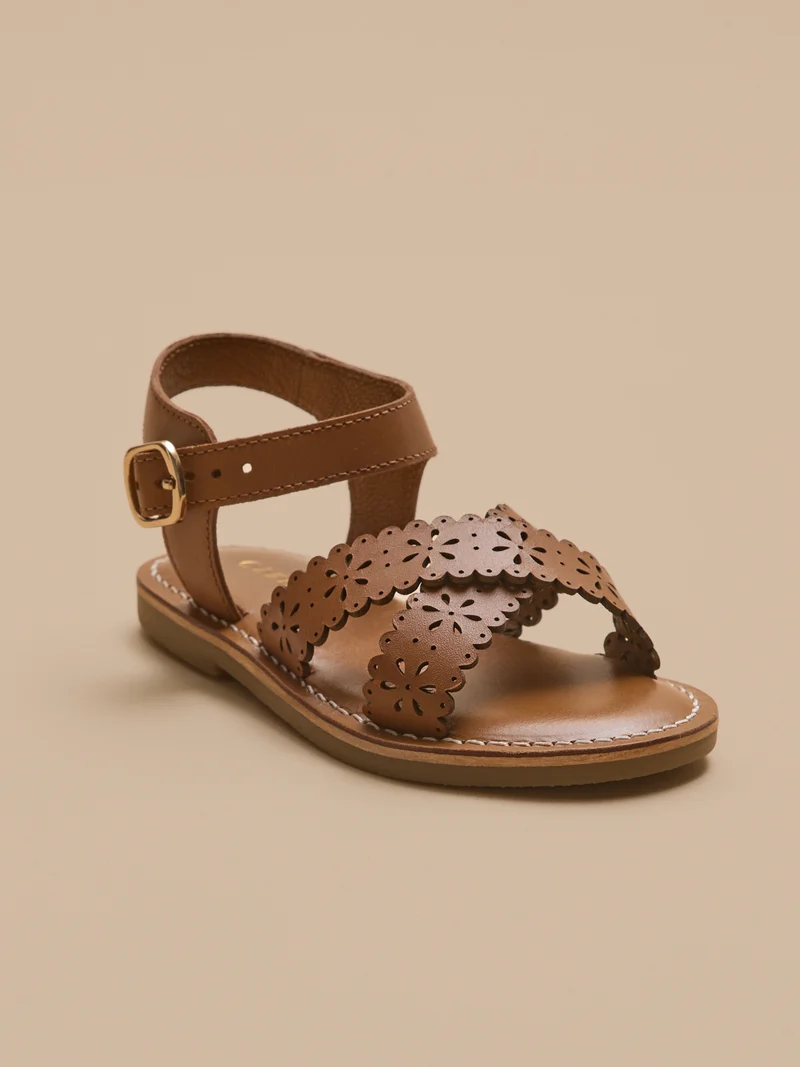 Sandales perforées Fille en cuir