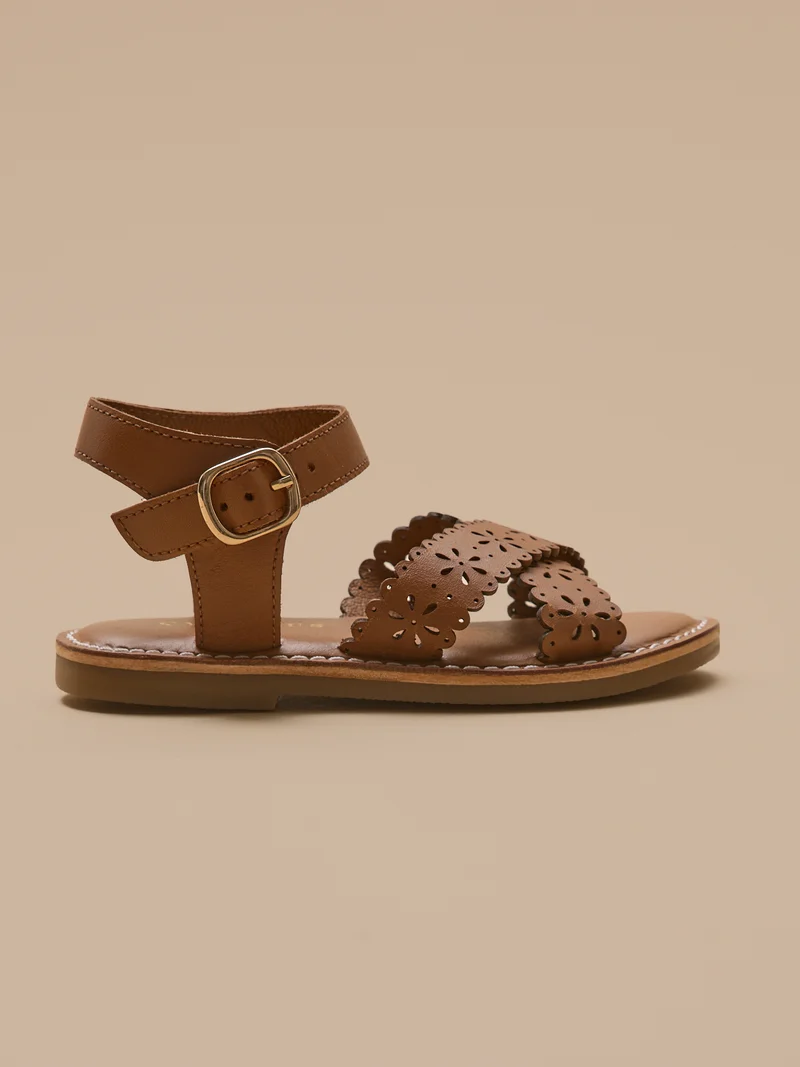 Sandales perforées Fille en cuir