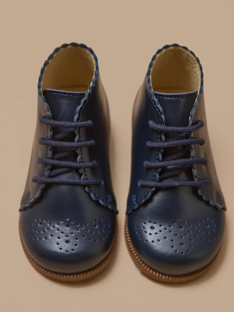 Bottines bout fleuri cuir bébé