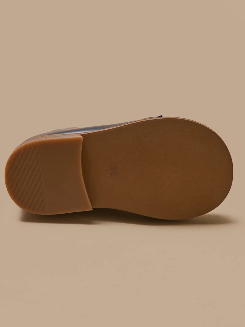 Bottines bout fleuri cuir bébé
