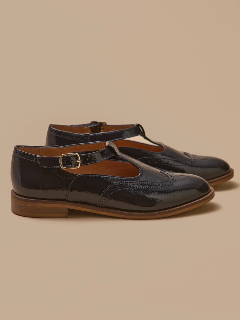 Sandales salomé bout fleuri cuir femme