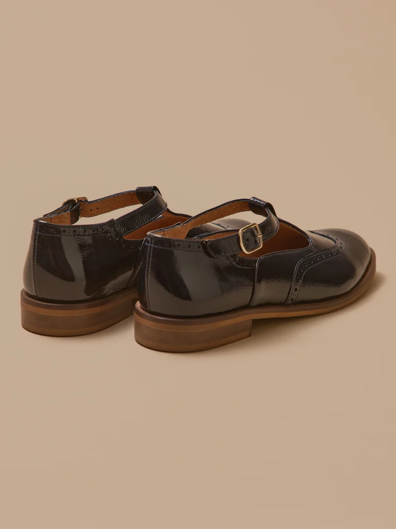 Sandales salomé bout fleuri cuir femme