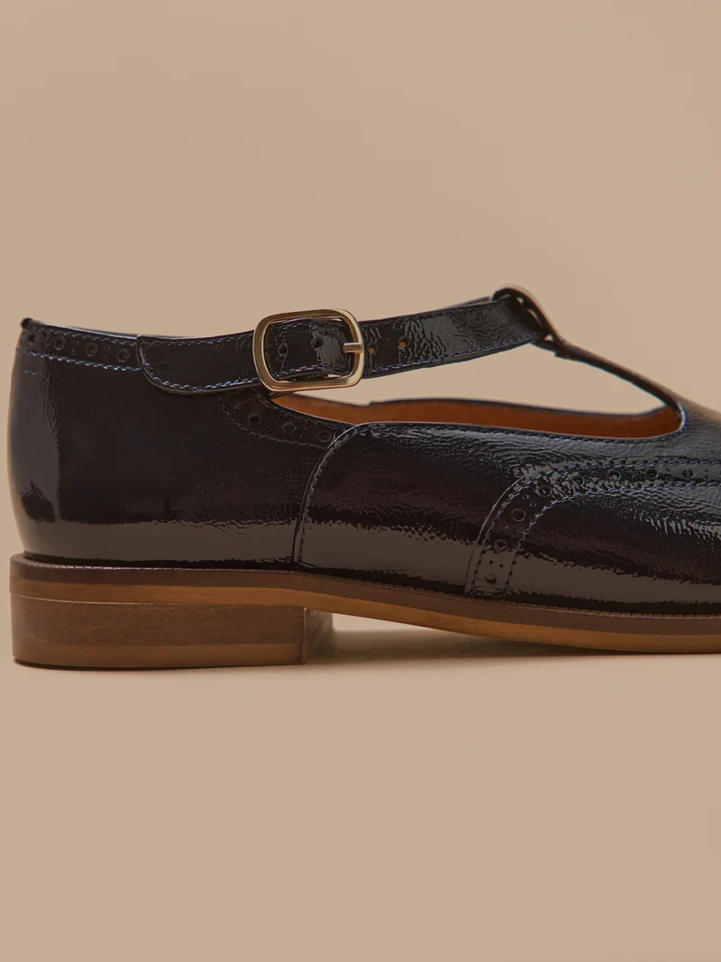 Sandales salomé bout fleuri cuir femme