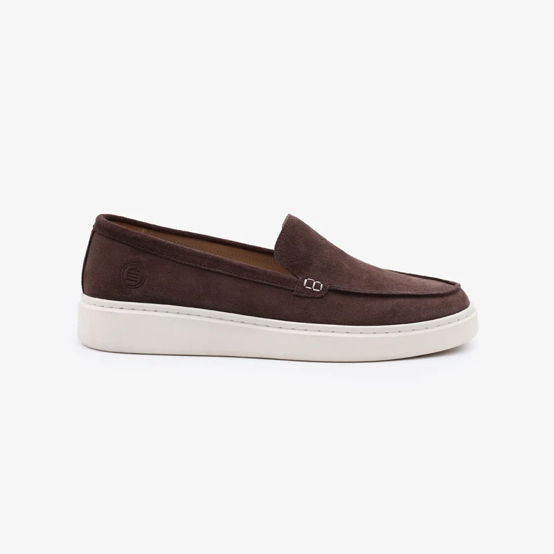 Mocassin Kentucky en cuir nubuck marron chocolat