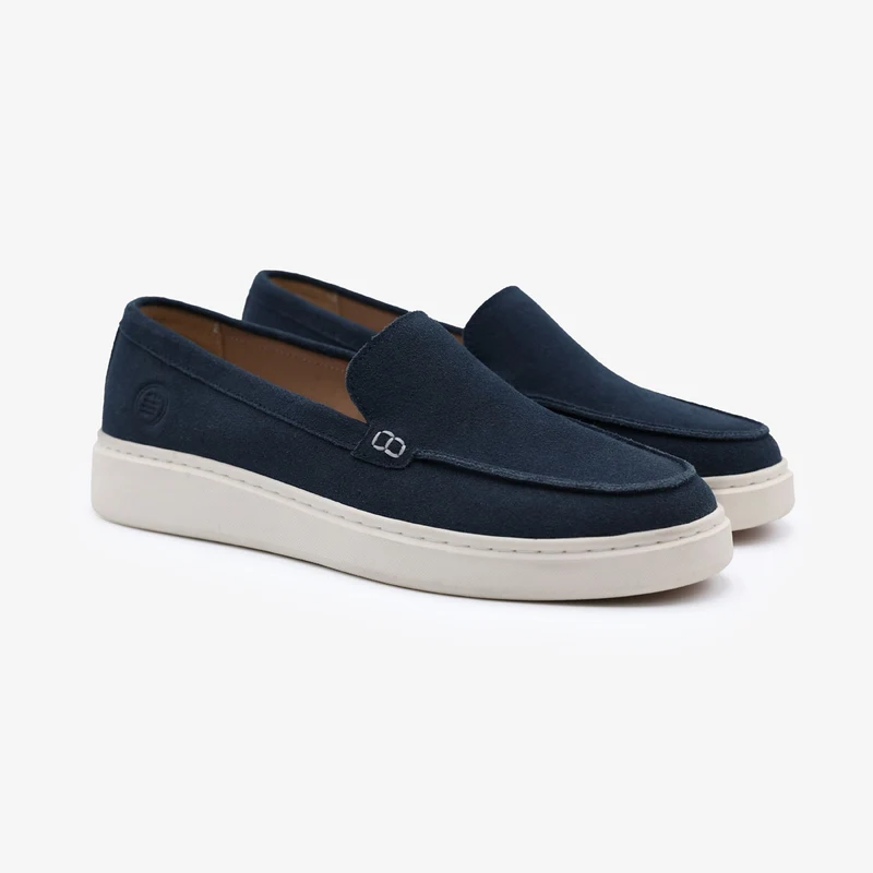 Mocassin Kentucky en cuir nubuck bleu marine