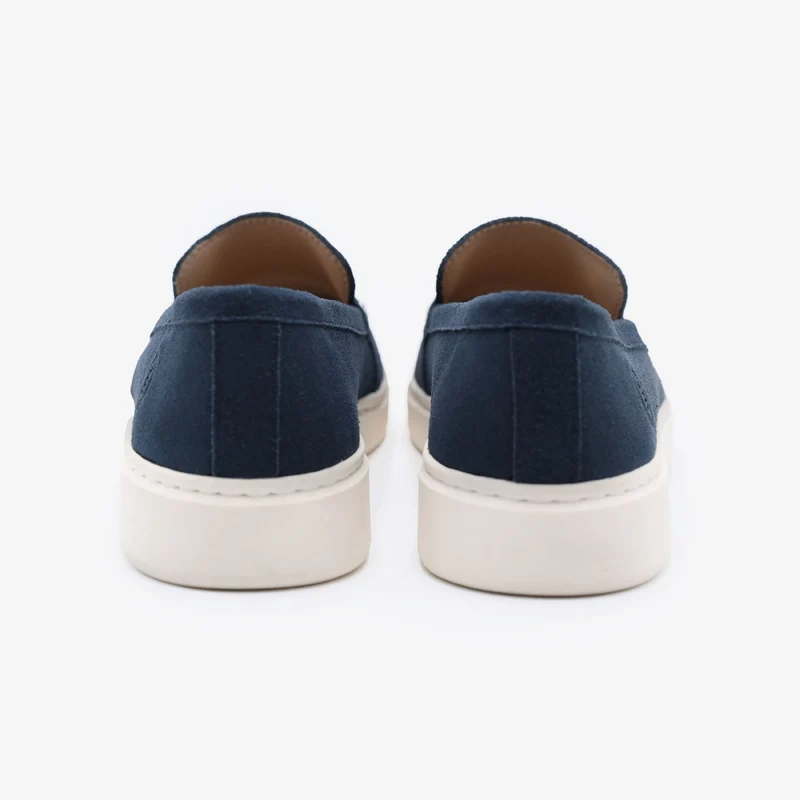 Mocassin Kentucky en cuir nubuck bleu marine