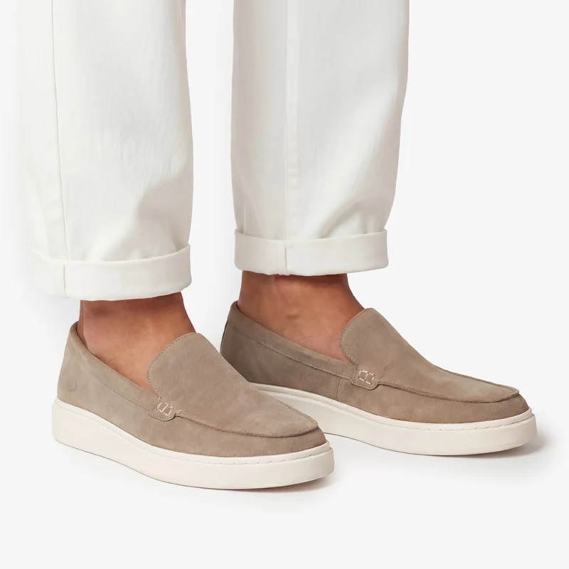 Mocassin Kentucky en cuir nubuck beige