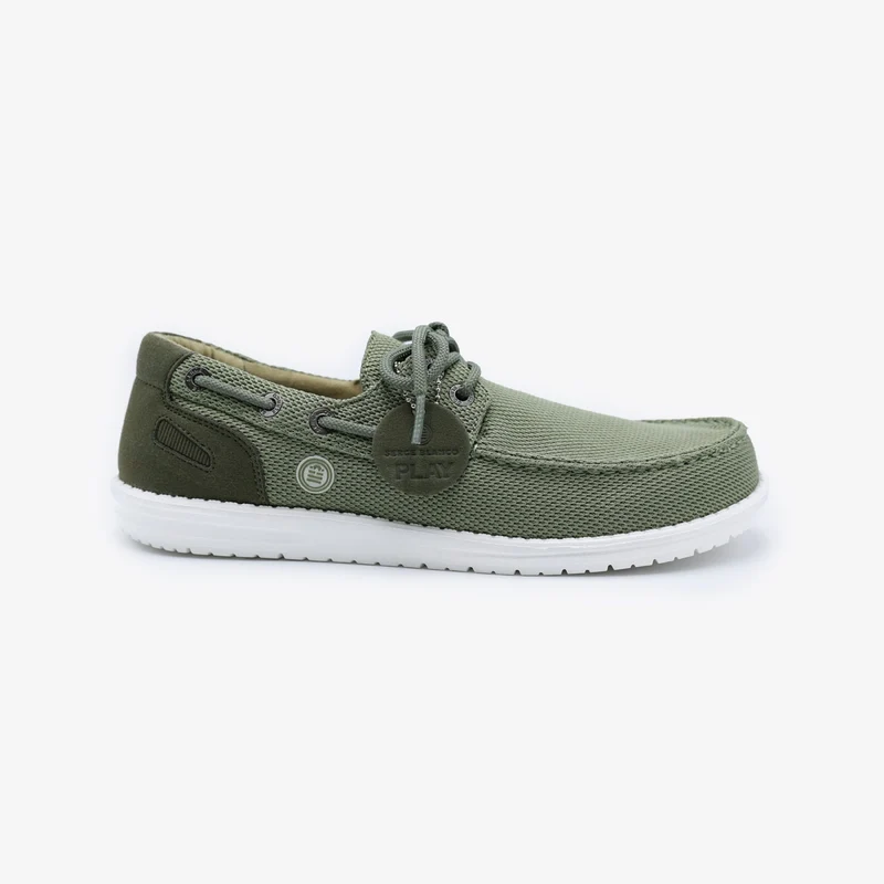 Chaussures bateau Socoa en maille stretch vert kaki