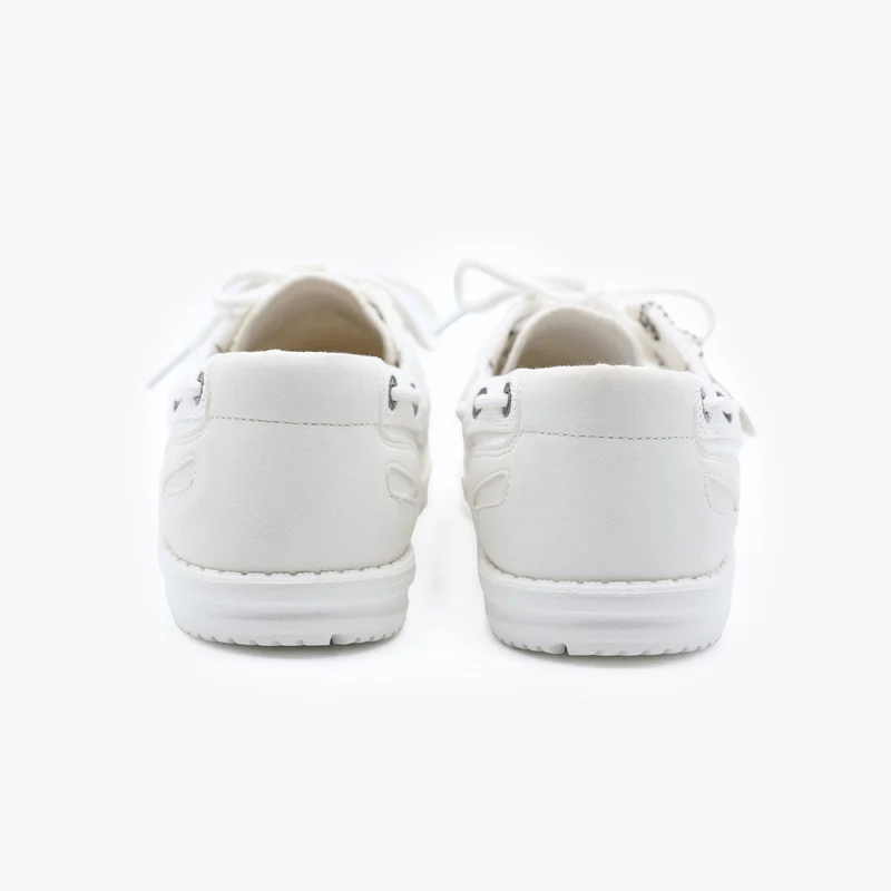Chaussures bateau Socoa blanc off-white en maille stretch