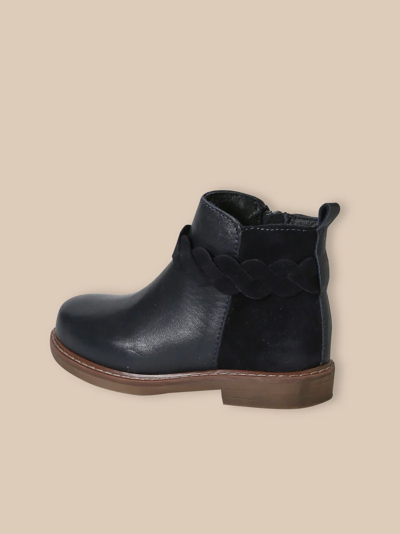 Boots tresse en cuir Fille