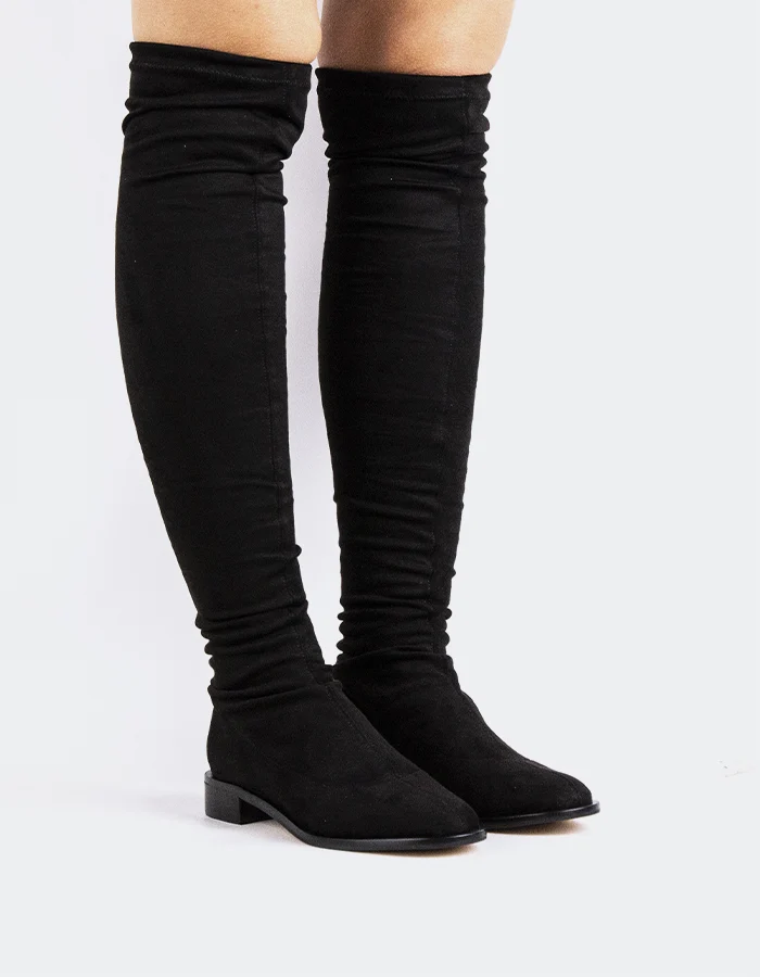 Elowen Black Suede Stretch