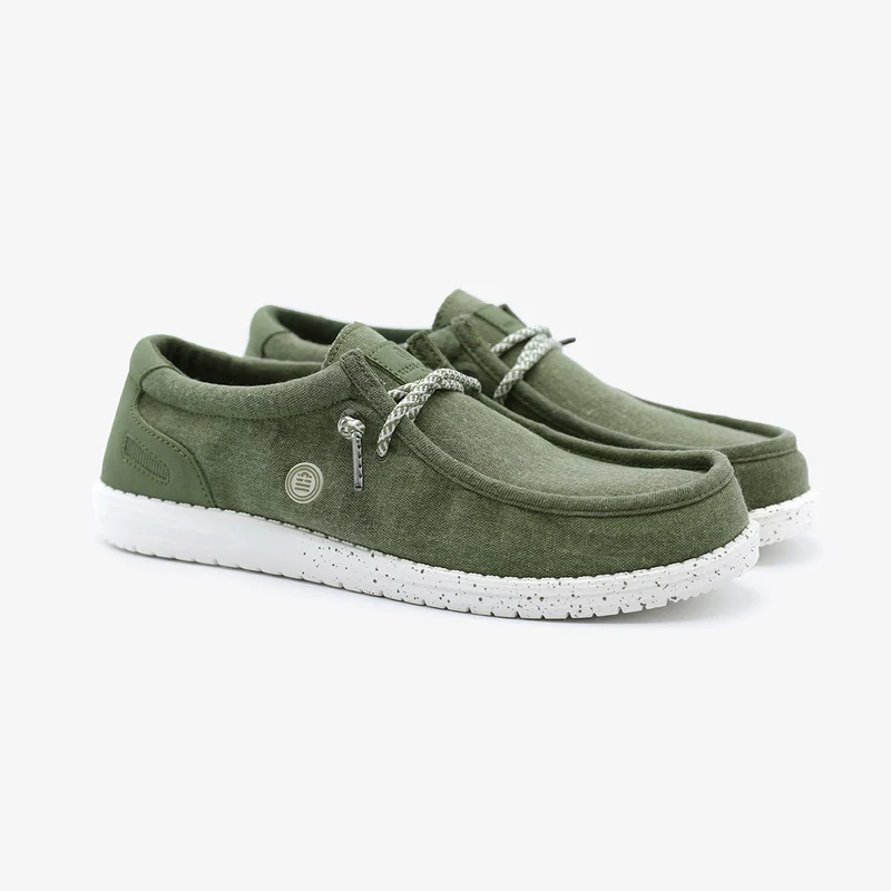 Chaussures bateau Saint-Jean vert olive