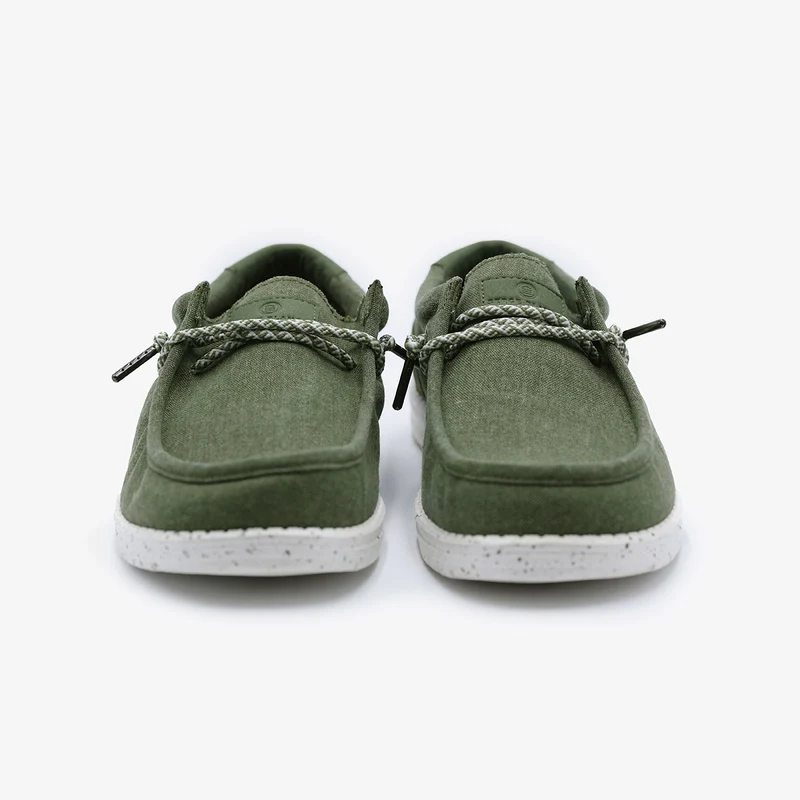 Chaussures bateau Saint-Jean vert olive