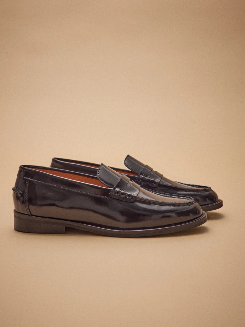 Mocassins cuir vernis femme