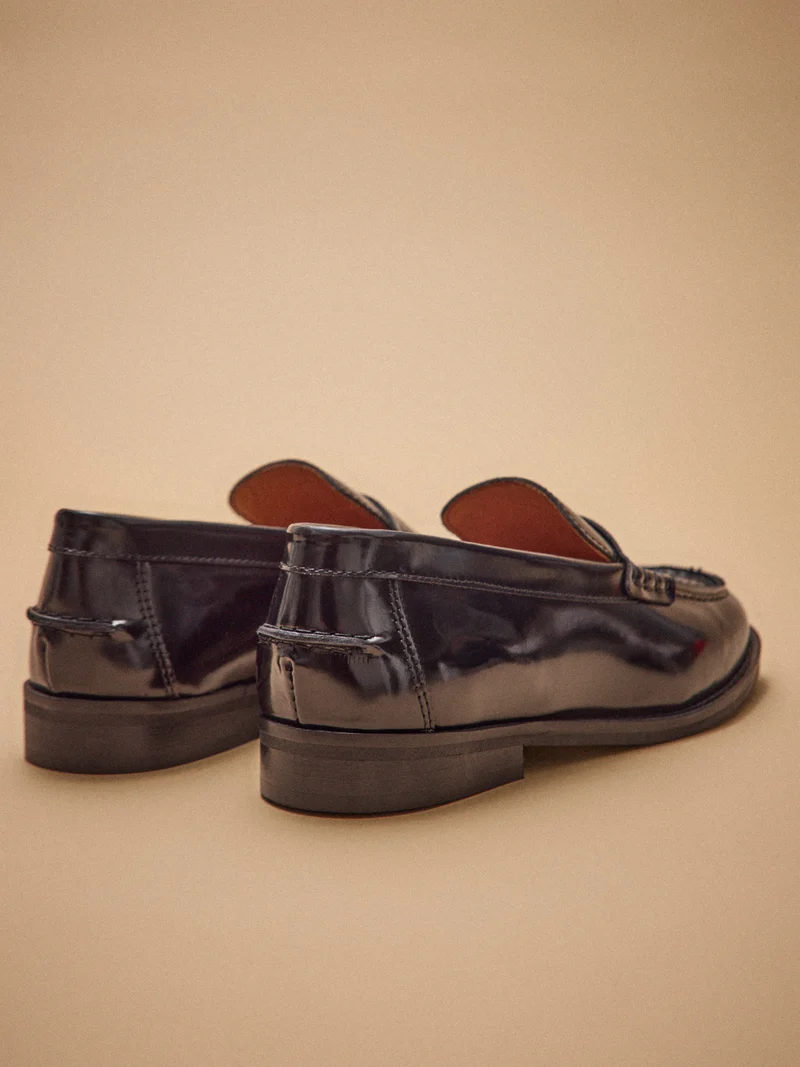 Mocassins cuir vernis femme