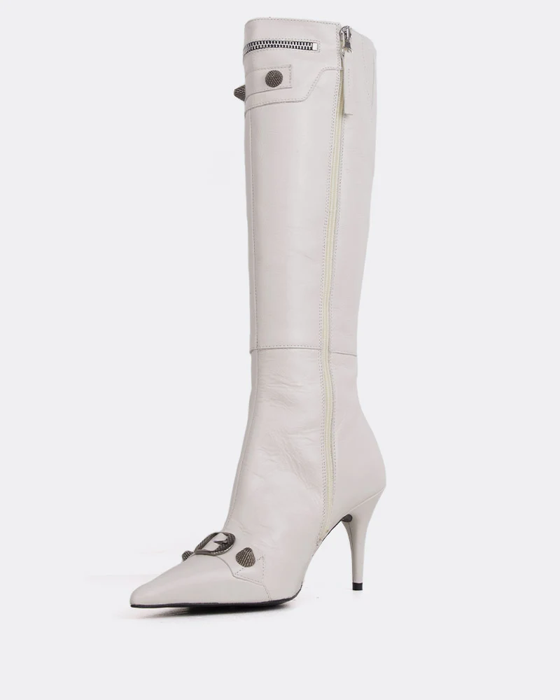 Beyonce Off White Leather