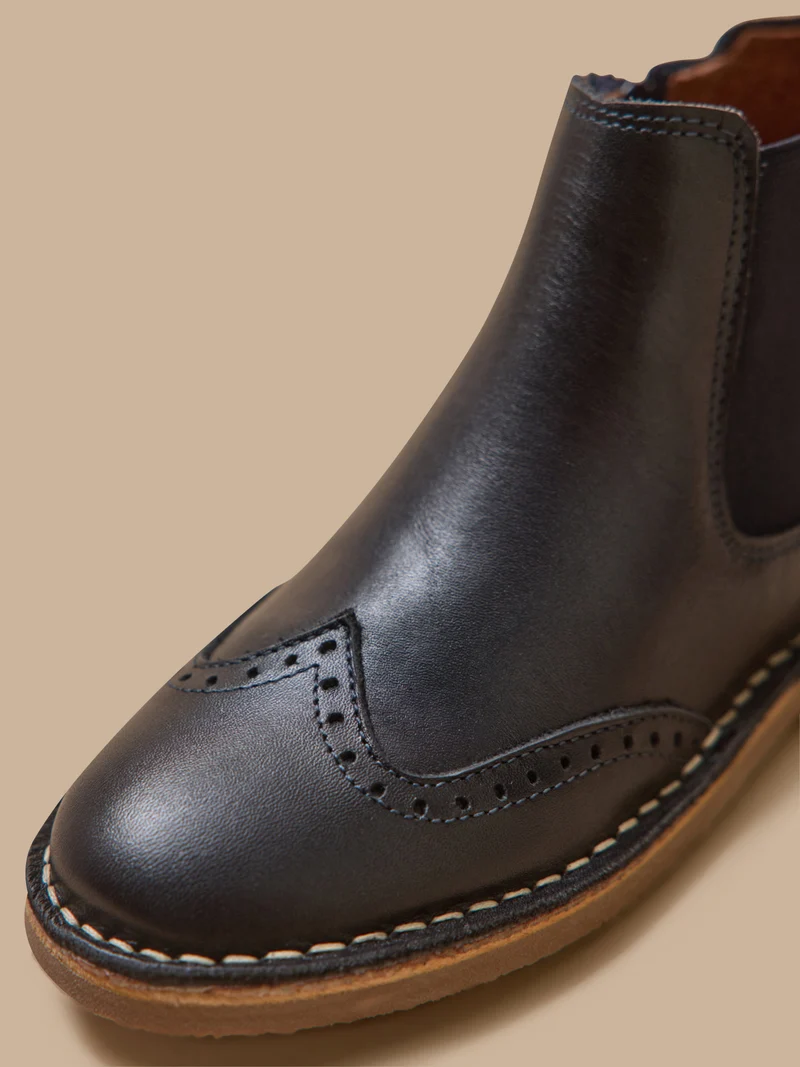 Boots bout fleuri Fille en cuir