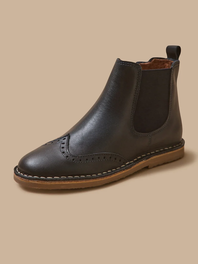 Boots bout fleuri Fille en cuir