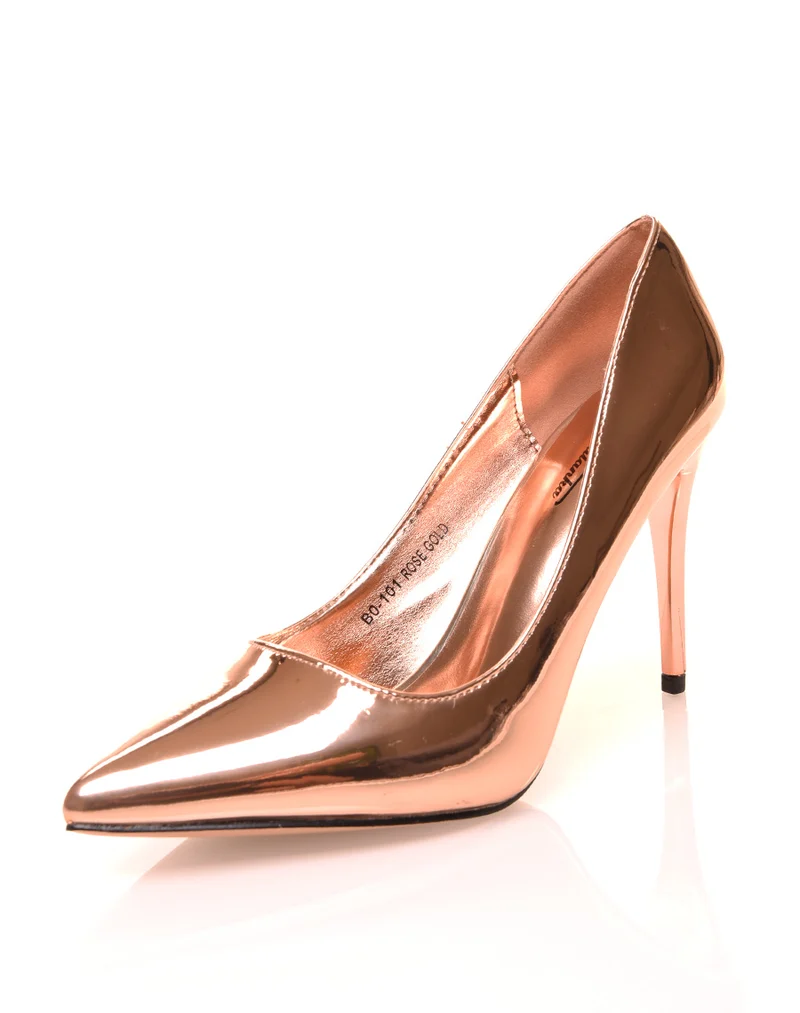 Escarpins rose gold à talons aiguilles