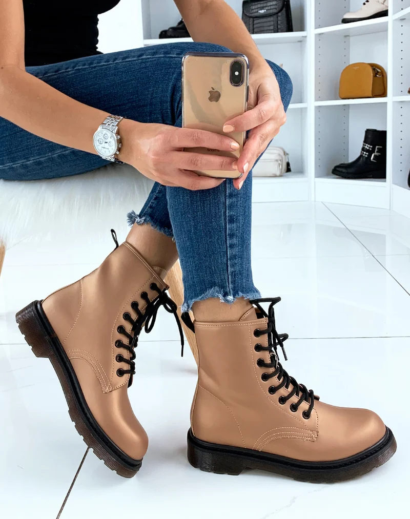 Bottines montante champagne