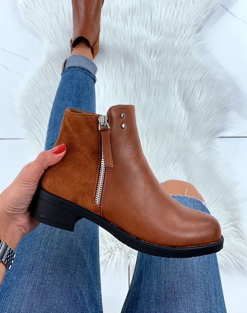 Bottines basses camel
