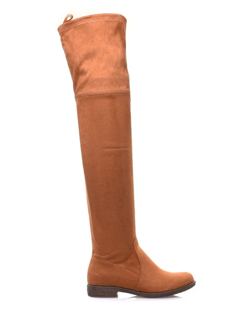 Cuissardes camel en suédine ajustables