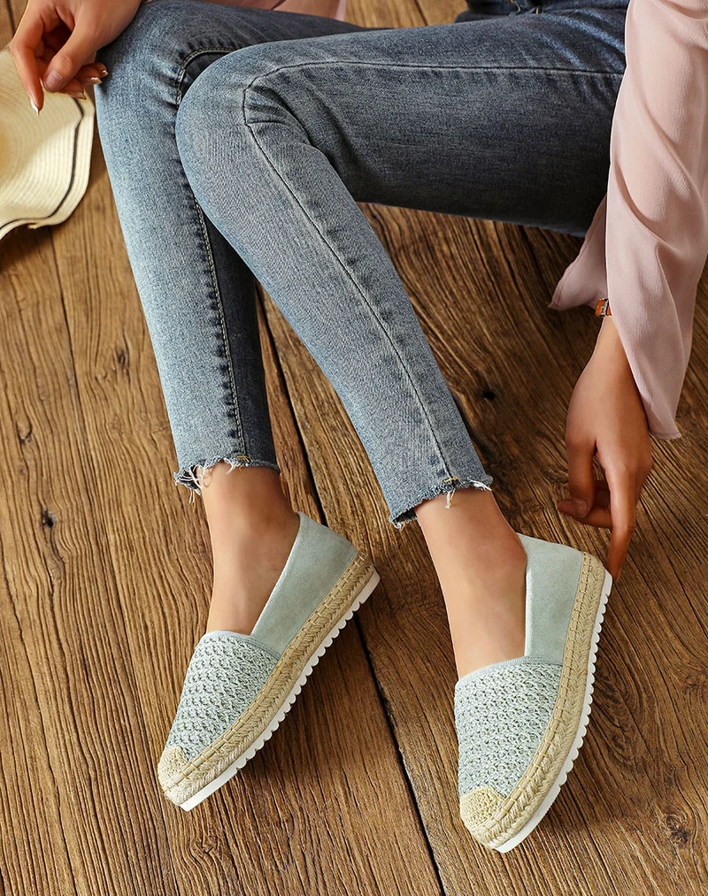 Espadrilles en jute vert