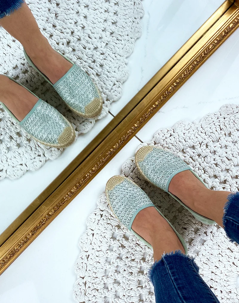 Espadrilles en jute vert