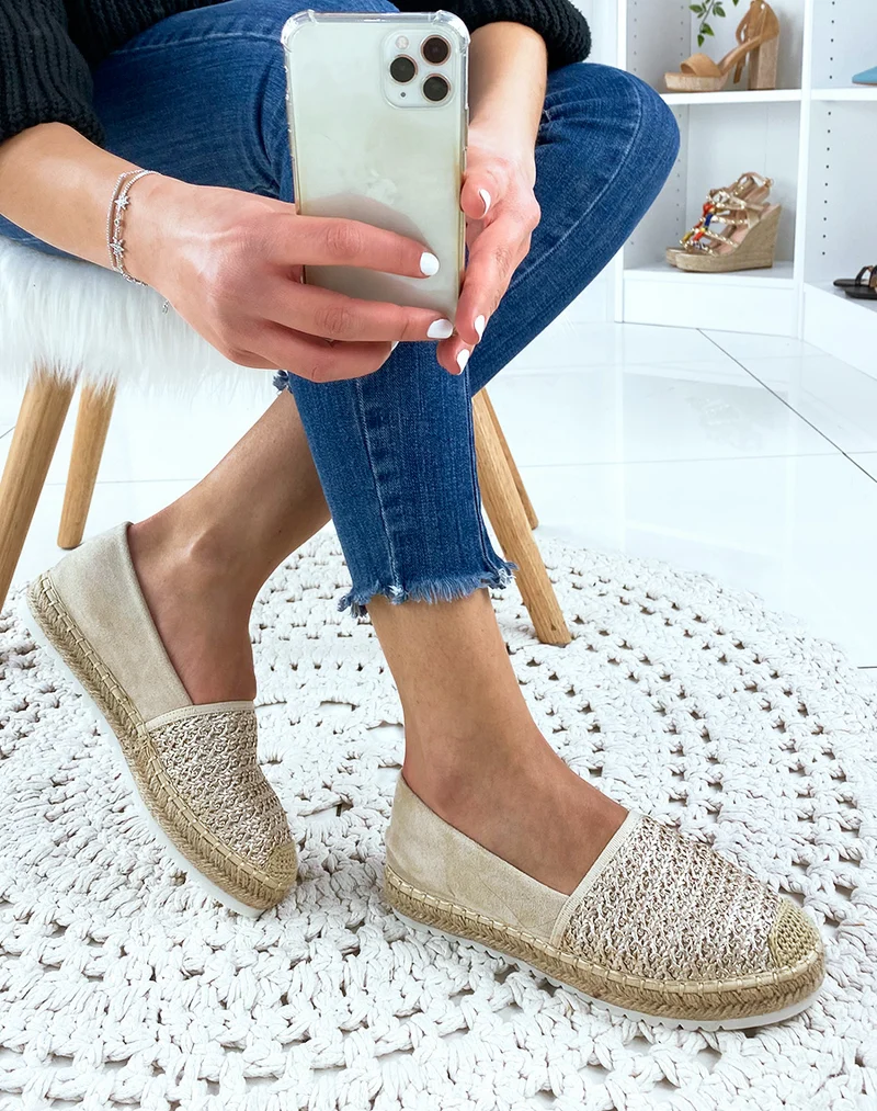 Espadrilles en jute beige