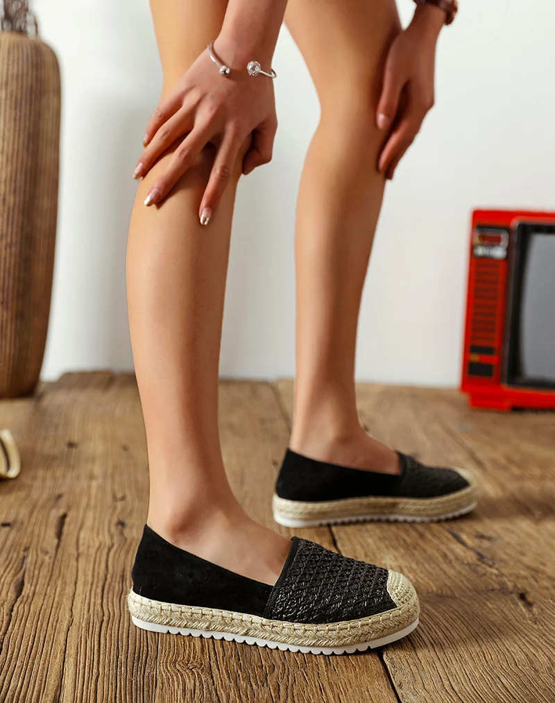 Espadrilles en jute noir