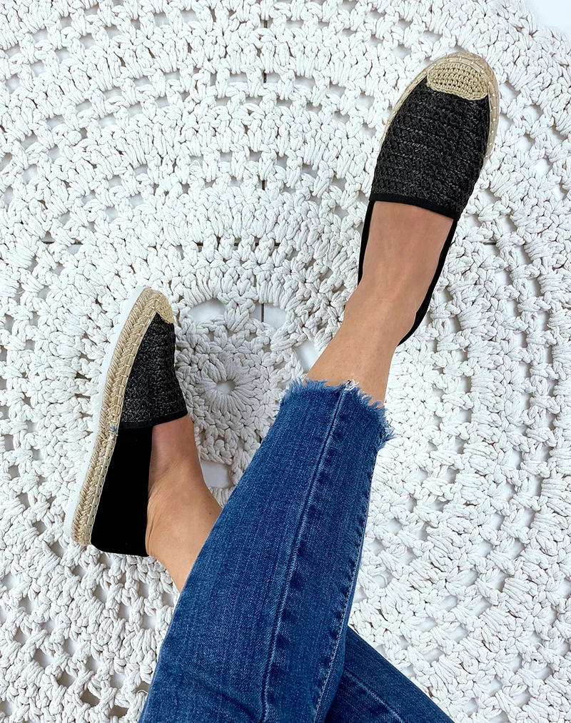 Espadrilles en jute noir
