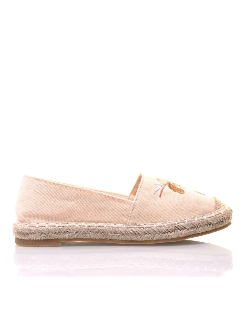 Espadrilles beiges brodées