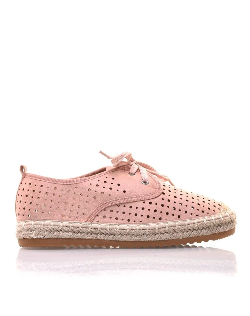 Sneakerdrilles roses en suédine