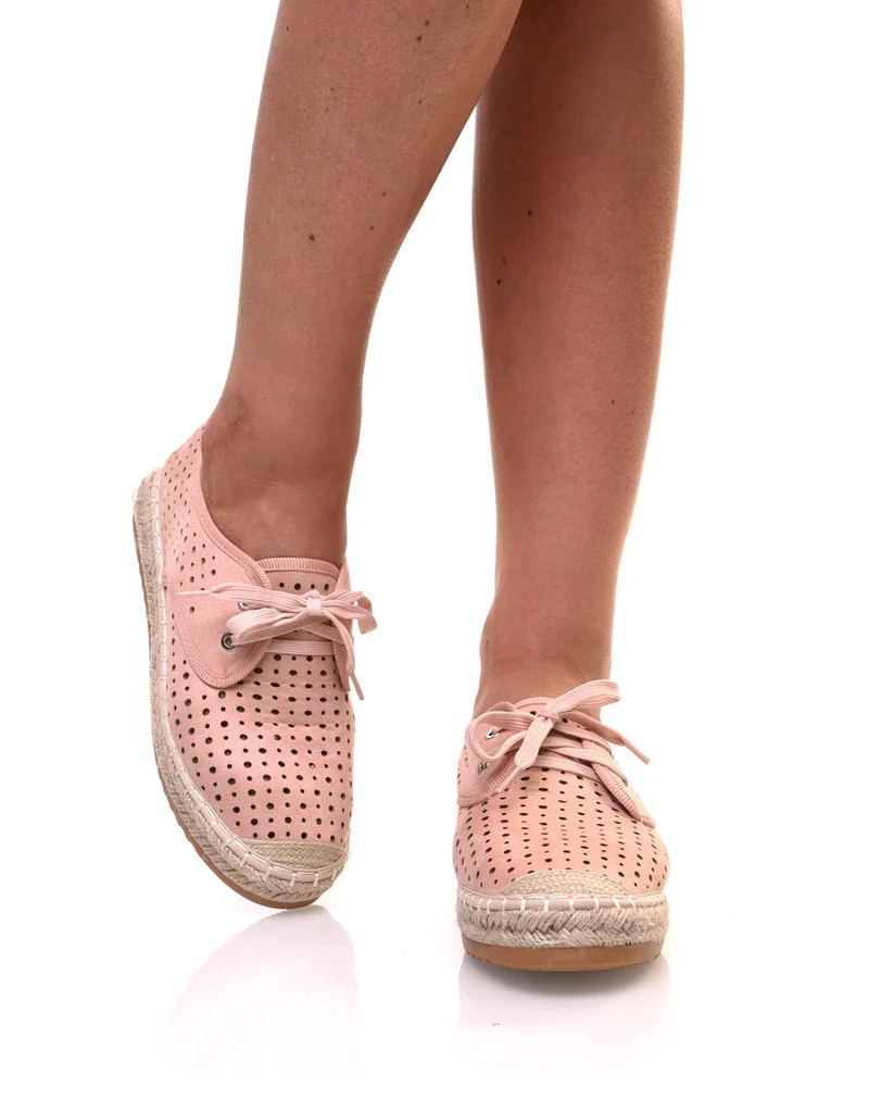 Sneakerdrilles roses en suédine