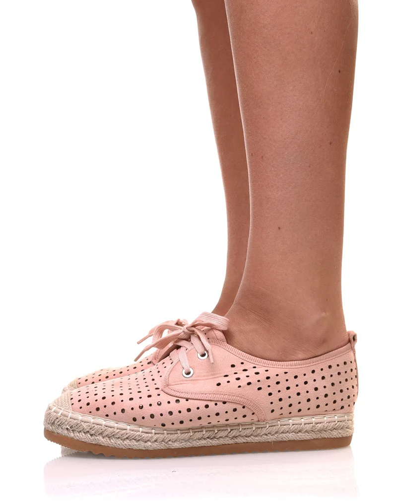 Sneakerdrilles roses en suédine