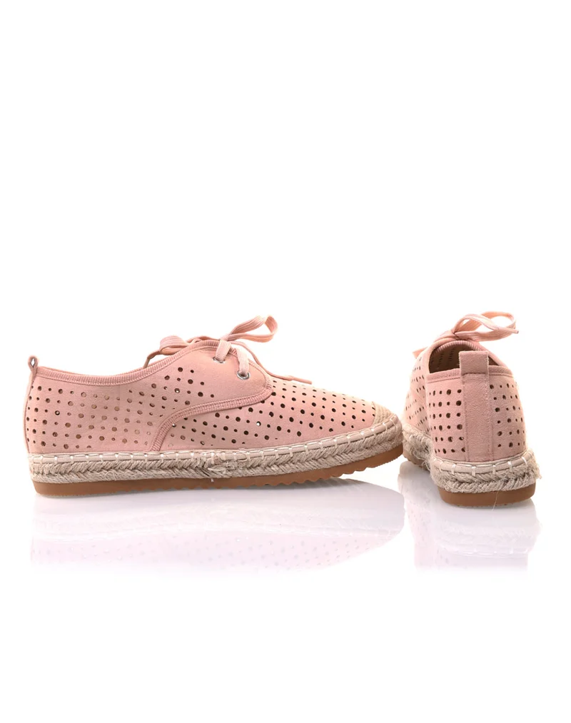 Sneakerdrilles roses en suédine