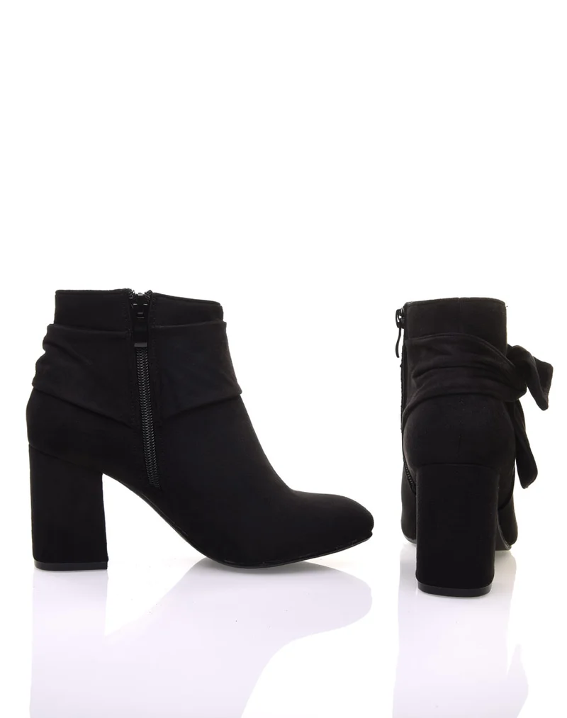Bottines noires à n?ud
