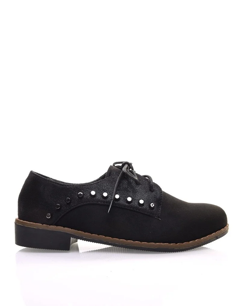 Derbies noires cloutées bi matières
