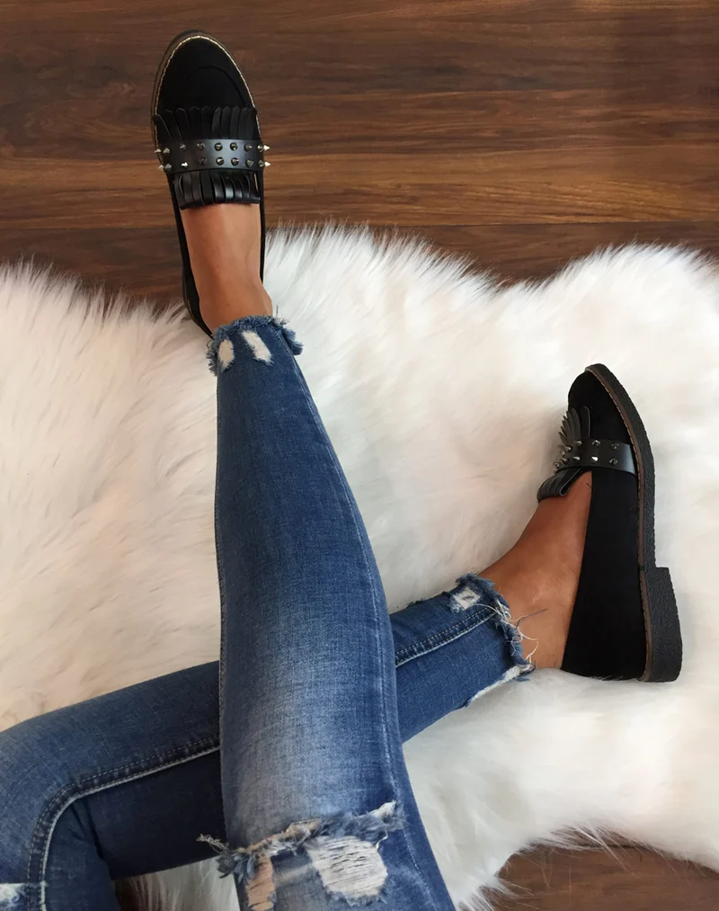 Mocassins cloutés noirs