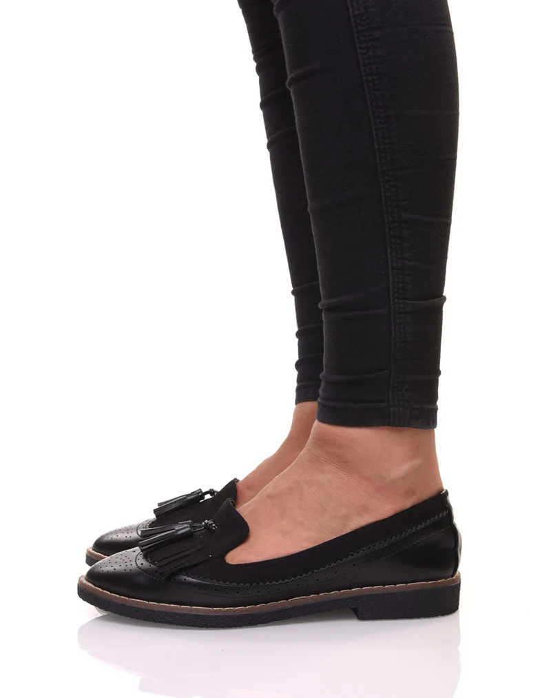Mocassins ajourés noirs