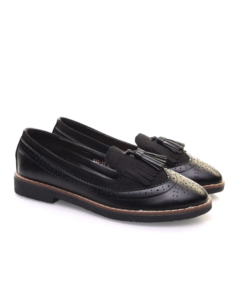 Mocassins ajourés noirs
