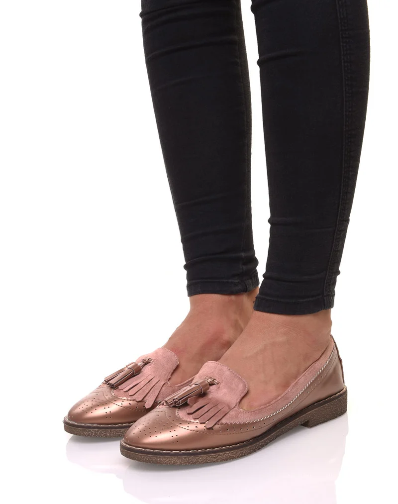 Mocassins ajourés roses