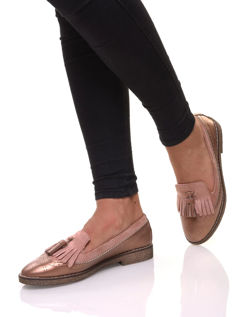 Mocassins ajourés roses