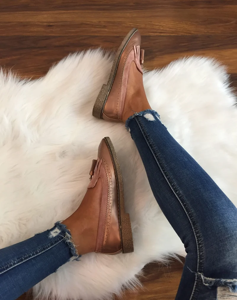 Mocassins ajourés roses