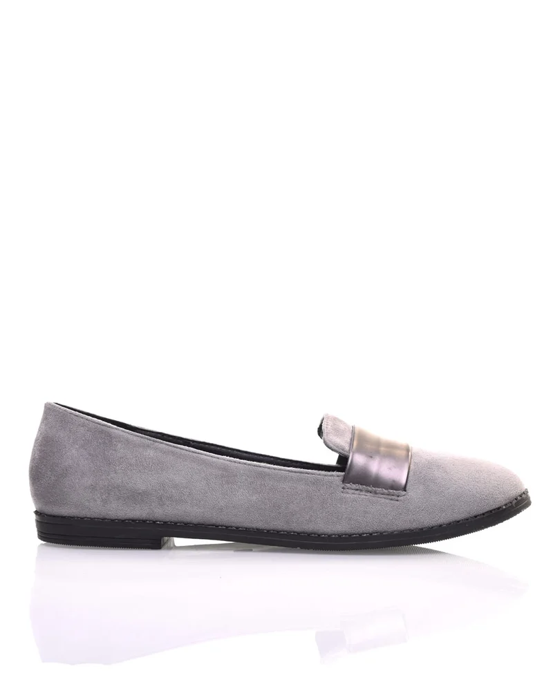 Ballerines grises bi matières